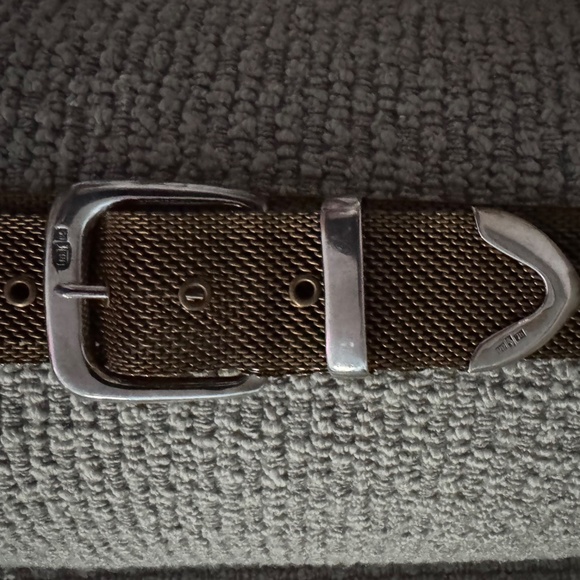 RALPH LAUREN STERLING SILVER and BRONZE MESH BELT